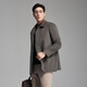 YOUNGOR Coat Men's High Quality Cashmere Blended Lapel Hidden Button Business Coat Comfortable and Warm Coat 2025 New Product Coffee VYSY01N999WFA L 175/96A (Recommended 140-150Jin Jin equals 0.5 kg)