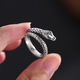 FVIP999 sterling silver pure silver snake-shaped ring for men and women, retro national style light luxury zodiac snake ring, adjustable, Luotai old silversmith 925 silver snake-shaped ring for men and women