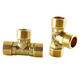 Masifo copper external wire tee joint external tooth tee pipe copper joint 4 points external wire tee (2 pieces)