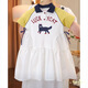 Ttpmer Girls Sommer Mode Polo-Rock kurzärmelige Kinderstil Kleid 9221-Kartoon Katze Polo-Rock 120