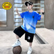 G.Duckkids Little Yellow Duck Boy Summer Ropa de seda de seda Jersey Sportswear Juego de ropa deportiva mediana y grande Verano Summer de manga corta Uniforme de bola de secado rápido Gray-9922 Modelos de 120 cm