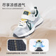 Dr. Jiang (Drkong) Frühling Neues atmungsaktives lässiges Kleinkindschuhen für Männer und Mädchen Einfache Klettverschluss Kinderschuhe grau/lila 31 Fuß Länge ungefähr 18,9-19.5