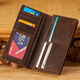 GPHF Japanese handmade genuine leather men's wallet ultra-thin long cowhide multi-card wallet two-fold simple retro men's bag light brown