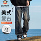 Paul Frank Jeans Men's American Autumn and Winter Loose Pants Men's Pleated Casual Pants Men's Pants Retro Blue XL