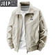 Jeep Spirit Jeep Jeep Pure Cotton Jacket Working Spring y Autumn 2025 Nuevo chaqueta casual de hombres de bolsillo múltiple tendencia de verde militar XL recomendado 135-150Jin [Jin equivale a 0.5 kg]