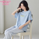 
Modal pure cotton pajamas for women in summer short-sleeved trousers two-piece set 2025 new large-size women's casual home clothes Y8063 Z9717 M [recommended 80-100Jin [Jin equals 0.5 kg] wear]