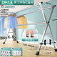 Clothes drying rack outdoor folding clothes drying rack floor-standing indoor home balcony bedroom stainless steel outdoor cool telescopic pole type quilt drying artifact increased shoe support 1.6 meters upgraded extra thick universal pulley reinforced shoe support large