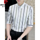 Pierre Cardin (Pierre Cardin) Camisa de cuarto alas de la altura de alas cortas de manga corta de manga corta delgada delgada a media manga de rayas a media manga de la altura a la mano de la mano de la manga de mangas DC679 Mhaki M [sugerido 90-110Jin [Jin equivale a 0.5 kg]]]
