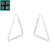 Gongzhan triangular hoop earrings for women, high-end, fashionable and versatile pt950 platinum large ear hoops, platinum earrings with temperament, a pair of geometric triangular platinum ear hoops, about 5.7-5.9 grams