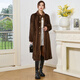 
Winter home brand fur 2025 new imported mink coat for women, whole mink over knee long mink fur coat stand collar, brown L 120Jin [Jin equals 0.5 kg] below