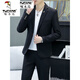 Woodpecker Korean style casual spring and autumn suit men's slim business formal two-piece suit young handsome British suit 1916 white (suit + pants) two-piece set M