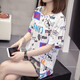Zhidoudou2025 Sommer Neues Modell plus Fett Plus-Größe reines Baumwoll-Kurzärmel-Hemd für Frauen mit fett lockerem und schlankem Bauch 9928 Grau M 80-95jin [Jin ist 0,5 kg]