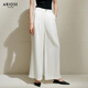 
Ainos Essi [same style in the mall] 2025 summer new product Laiser jeans high waist wide-leg pants women 40533284 white L