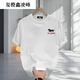 Xicheng Herculesen Trendy versátil versátil de algodón pesado de algodón pesado de algodón casual de verano suelto impreso Camiseta media manga de cuello