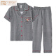 
Modal summer pure cotton pajamas for women short-sleeved long trousers thin 2025 new plaid cotton summer mother home clothes A9923 3XL Recommended 150-170Jin [Jin equals 0.5 kg]