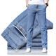 JOEONE Spring and Summer Thin Jeans Men's 2022 Spring and Autumn Korean Style Trendy Elastic Casual and Evergrande Small Straight Palm Pants Light Blue E9866 Summer Thin Light Blue E986 28