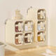 Home Story (KATEI STORY) Japan's 2025 new seasoning box suction cup wall-mounted seasoning jar kitchen seasoning storage box moisture-proof salt jar upgraded milk silver three-compartment suction cup removable