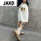 JAXD Yin Xiaoji Heavy washing loose tooling large pocket white bamboo joint denim 1049 White M (95-125Jin[Jin equals 0.5 kg])