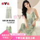 Camisón de sospecho de yalu con almohadilla de pecho pijama delgada delgada de algodón puro y lujurioso vestido casual QM6624 l