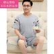 Fickan Pajamas for Seniors 60-70 Years Old Male Middle-aged and Elderly Dad Men Summer Shorts Shorts Thin Summer Two-Piece Set NJR-HDE9930 L [Soft and Skin-friendly, Comfortable Pure Cotton]