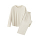 MUJI (MUJI) El pijama del hogar de tejido suave de tejido de mujeres, el hogar de mujeres, el hogar de mujeres de 25 años de otoño fd31cc5a marfil blanco s -m