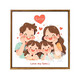 
Jin Geyu family of four digital oil paintings, cute family portrait digital oil painting DIY fill coloring hand-painted family three and four LL15828 20*20cm thick solid wood inner frame, acrylic paint + oil canvas + brush