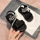 Children's sandals girls 2025 summer new style girls princess sandals medium and large children pearl soft bottom sports beach shoes white 35