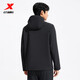 XTEP double-layer soft shell windbreaker men's autumn new sports thin coat jacket top outdoor cycling suit black XL