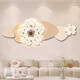 SANQIHU Nordic Cream Style Sala de estar Pintura decorativa con relojes y fondo de sofá Pintura colgante de pared LED Lámpara de pared de reloj creativa C 15052cm Arte creativo UV Tallado + oro