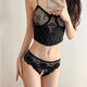 Sexy sexy underwear large size underwear bed flirting set crotchless thong lace transparent women XL 116 black