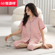 Hengyuanxiang Xinjiang Pajamas Pantalias de algodón Summer Nuevos pantalones cortos de manga corta Cárdigan de mediana edad y jóvenes Ropa del hogar de rodilla delgada Pantalones de manga corta #N9896 XL [Adecuado para 120-140Jin [Jin iguala 0.5 kg]]]