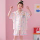 Shiru Meng Spring and Summer Abel Girls Summer Suite à la maison Ice and Snow Silk Cartoon Cardigan Pyjamas Children's Short Sleeve 6629 # (Rainbow Pony) 135 Enfants 14 125-135cm 50-60Jin [Jin est égal à 0,5 kg]