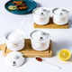 Meikejie ceramic seasoning jar seasoning box seasoning jar household kitchen salt jar sugar jar chili oil jar lard jar can withstand high temperature salt 250 ml with lid and spoon