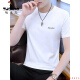 Holzspecker-Eis Silk T-Shirt Herren Kurzarm Sommer Schnell trockener Körperbarren Kleidung runden Hals T-Shirt Trendy Herren halb Ärmeln Trendy Marke D1416 Weiß M 100jin [Jin ist gleich 0,5 kg] -110jin [Jin gleich 0,5 kg]