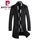 Pierre CARDIN woolen coat men's slim mid-length winter new windbreaker men's thick wool nie men's jacket gray (without cotton) M 170