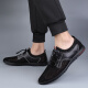 Old man's summer new style 2025 low-top non-slip breathable hollow casual shoes fashionable men's soft sole mesh shoes black 6223 45 (275mm) [Standard leather shoe size]