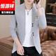 
Hengyuanxiang knitted cardigan men's spring and autumn youth and middle-aged fashion brand slim sweater jacket men's outer wear embroidered top K16818 black M