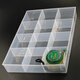 Caja de piezas de plástico transparentes engrosados ​​de Qinkai sin cubierta Caja de tornillo de celosía Grid REJETA DE CONTERENCIA COMPONENTE ELECTRÓNICO 1105 Caja de piezas 12 Grid extraíble