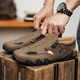 Men's sandals summer popular slippers beach shoes outdoor sports style wear-resistant large size breathable lazy men's shoes (JL) AS9909 brown 41
