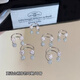 Mansheng S999 sterling silver needle exquisite flashing double-ended ball flashing zirconium earrings for women 2026 new ear bone nails unique earrings white 4mm pair
