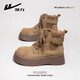 Huili Martin Boots for Women 2025 Осень Осень Новая толстая подошва, повышенные короткие ботинки, ботинки, все матч, ретро, повседневные путешествия, женские туфли, кофе 37