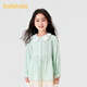 Balabala children's clothing girls long-sleeved shirt 2024 new autumn fresh plaid top white green tone 00414 120