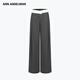 Ann Andelman offizielle Direktverkäufe 2025 Neues graues Design mit geradlinigen Freizeithosen Taillenhose Gray s
