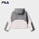 FILA Yang Mi's official women's woven jacket with the same style as Fila Fila 2025 autumn new fashionable loose hooded short jacket Yunzhi gray-DY XL 175/92A/XL