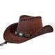 Qiao Ting American Western Cowboy Hat Gem Belt Retro American Western Cowboy Hat for Men and Women Spring and Autumn Travel Sun Hat Large Brown M (56-58cm)