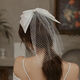 
Shantou Lincun veil and get a pearl bride Korean style pearl wedding dress wedding short face covering small veil white wedding shot Title page pearl veil