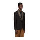 Versace Men's Rivet Logo Blazer Point Lapelera de la solapa hombrera Hebilla de hebilla informal Negra Única IT-48