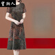 Wangxiang mittleren und älteren Mütter tragen 100-Personen-Baumwollsommer-Sommer. Neue, mit Taille gegossene Baumwollkleid mit mittlerer Länge 9920 roter kurzärmeliger Rock 2xl empfohlen 125-140jin [Jin gleich 0,5 kg]