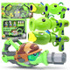 Planta contra zombie juguetes para escopeta blanda infantil set interactivo cañón aerodinámico cañón regalo de cumpleaños 686-190a cañón de neumático de maíz + zombis de obstáculos