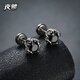 Yechi earrings for men, high-end, handsome, titanium steel, non-fading, American simple design, niche cold style, boys' earrings, a pair of high-end black diamond earrings